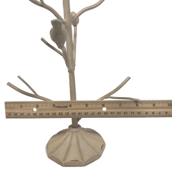 White Necklace Jewelry Tree Three Birds on Branches 13.5inX9inX8in - Picture 12 of 15